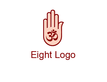 om symbol in hand logo