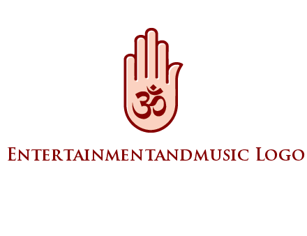 om symbol in hand logo