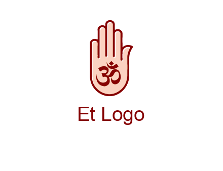 om symbol in hand logo