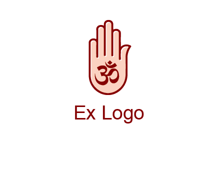 om symbol in hand logo