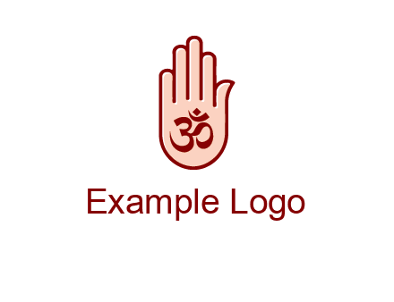 om symbol in hand logo