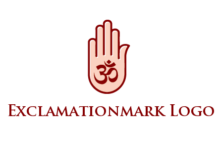 om symbol in hand logo