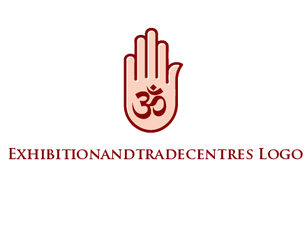 om symbol in hand logo