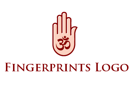 om symbol in hand logo