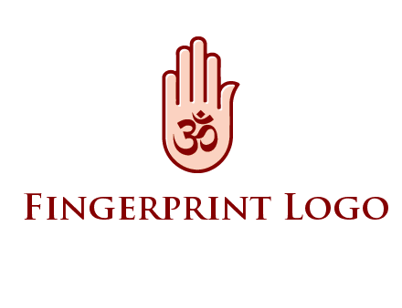 om symbol in hand logo