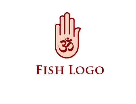 om symbol in hand logo