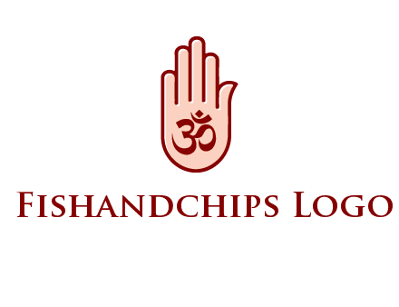 om symbol in hand logo