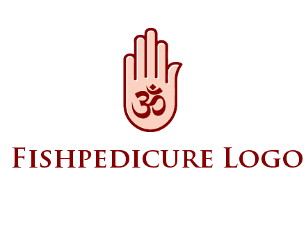 om symbol in hand logo