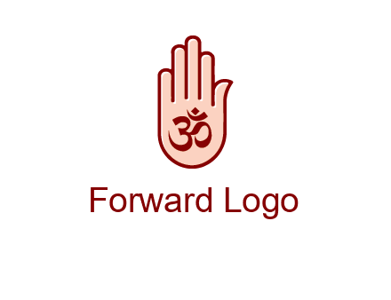 om symbol in hand logo