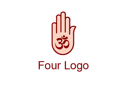 om symbol in hand logo