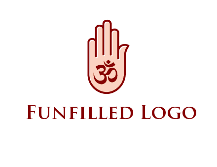 om symbol in hand logo