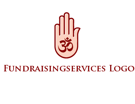 om symbol in hand logo