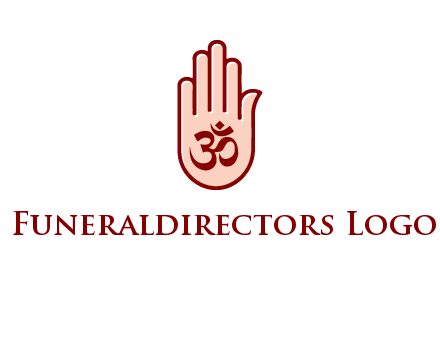 om symbol in hand logo