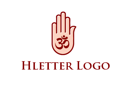 om symbol in hand logo