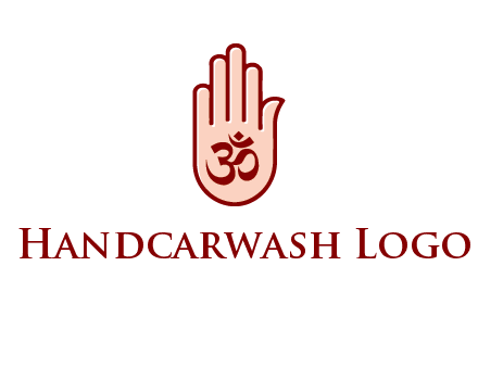 om symbol in hand logo