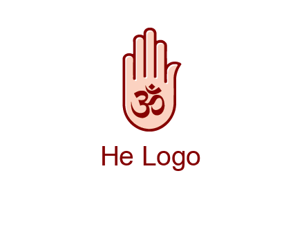 om symbol in hand logo