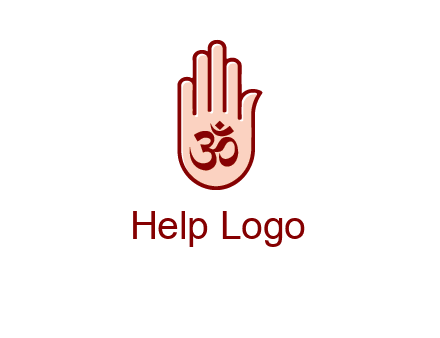 om symbol in hand logo
