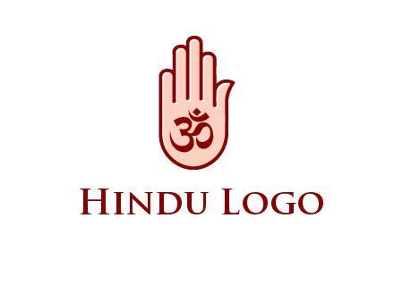 om symbol in hand logo