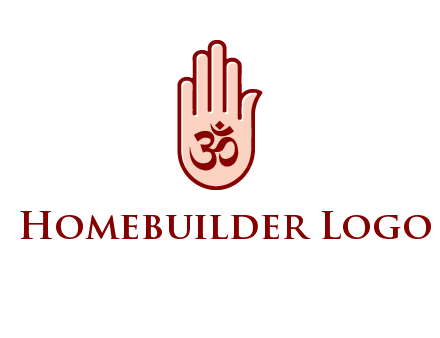 om symbol in hand logo