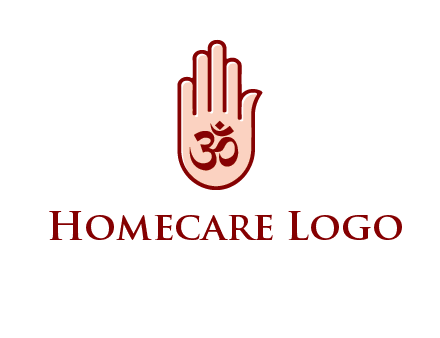 om symbol in hand logo