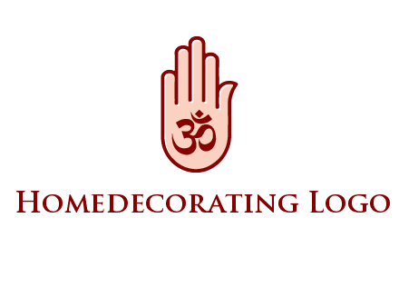 om symbol in hand logo