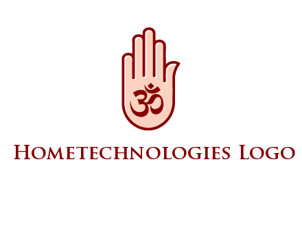 om symbol in hand logo
