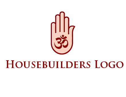 om symbol in hand logo