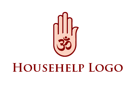 om symbol in hand logo