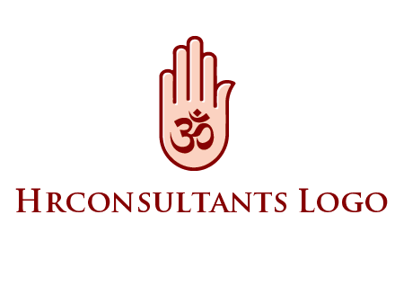 om symbol in hand logo