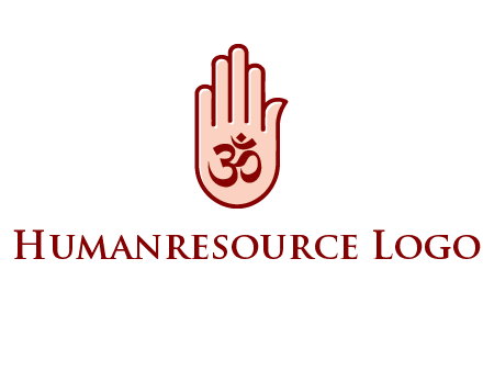 om symbol in hand logo