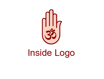 om symbol in hand logo