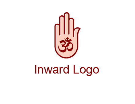 om symbol in hand logo