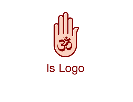 om symbol in hand logo