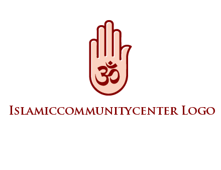 om symbol in hand logo