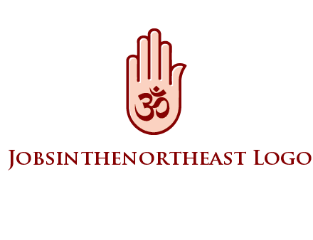 om symbol in hand logo