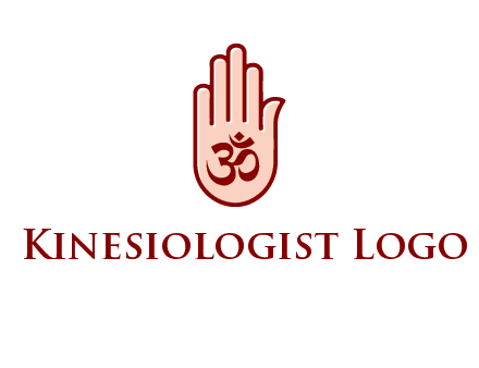 om symbol in hand logo