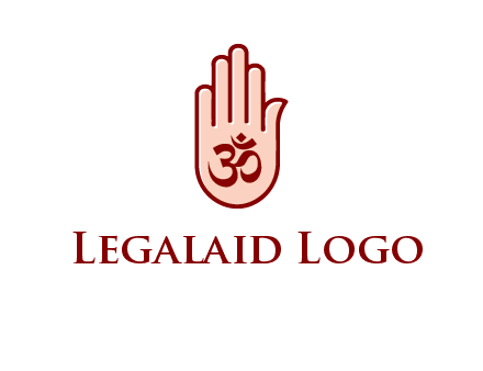 om symbol in hand logo