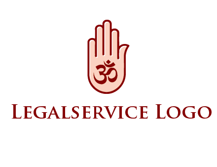 om symbol in hand logo
