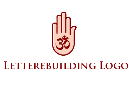 om symbol in hand logo