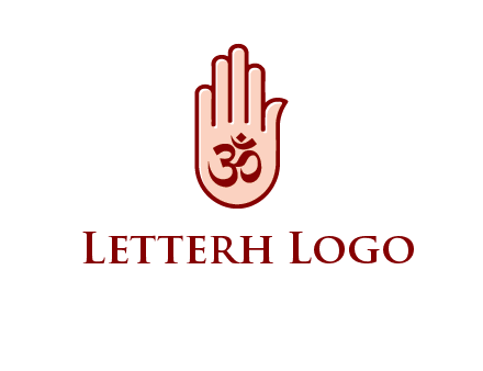 om symbol in hand logo