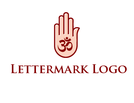 om symbol in hand logo