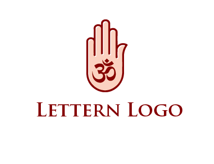 om symbol in hand logo