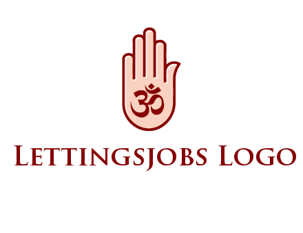 om symbol in hand logo
