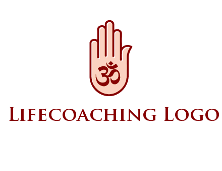 om symbol in hand logo