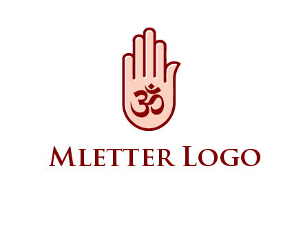 om symbol in hand logo