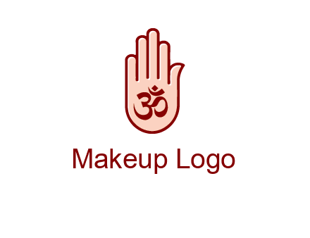 om symbol in hand logo