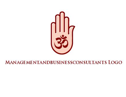 om symbol in hand logo
