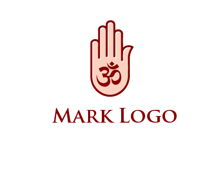 om symbol in hand logo