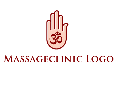 om symbol in hand logo