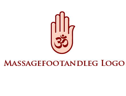 om symbol in hand logo